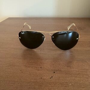 Ray-Ban Gold Frame Sunglasses with Dark green Lenses